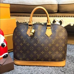 Louis Vuitton Monogram Alma Satchel in Brown and Tan